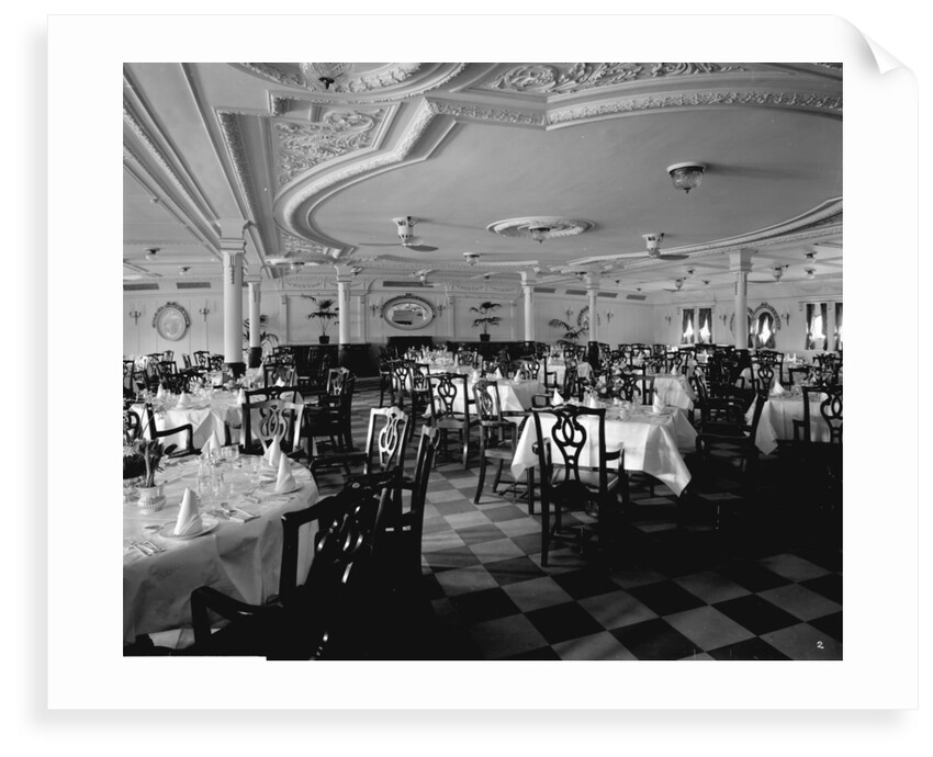 First Class Dining Saloon on the 'Llandovery Castle' (1914) by Bedford Lemere & Co.