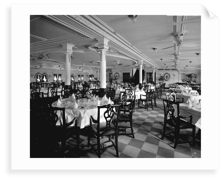First Class Dining Saloon on the 'Llandovery Castle' (1914) by Bedford Lemere & Co.