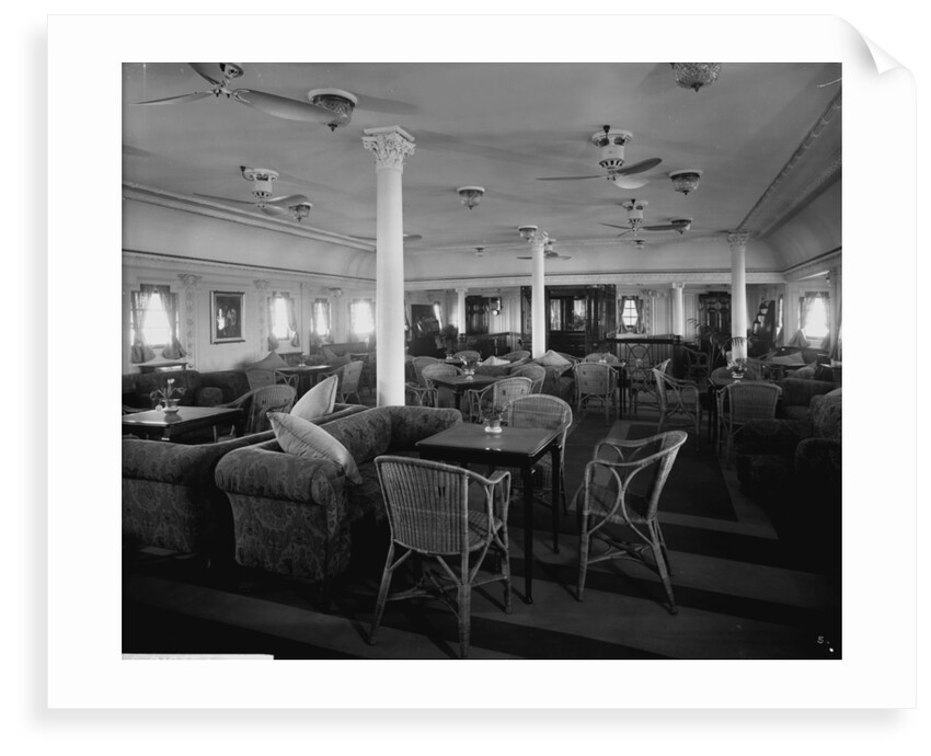 First Class Lounge on the 'Llandovery Castle' (1914) by Bedford Lemere & Co.