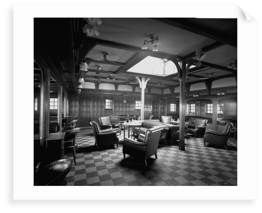 First Class Smoking Room on the 'Llandovery Castle' (1914) by Bedford Lemere & Co.