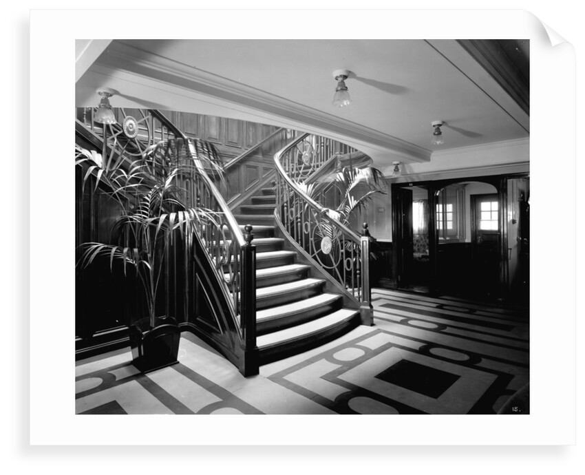 First Class Entrance Hall on the 'Llandovery Castle' (1914) by Bedford Lemere & Co.