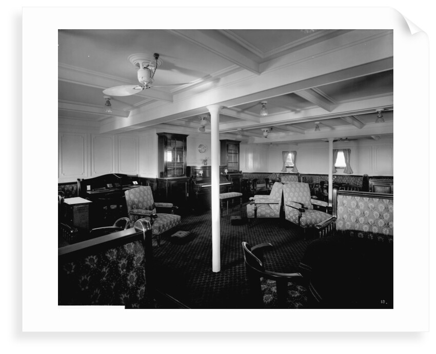 Second Class Music Room on the 'Llandovery Castle' (1914) by Bedford Lemere & Co.