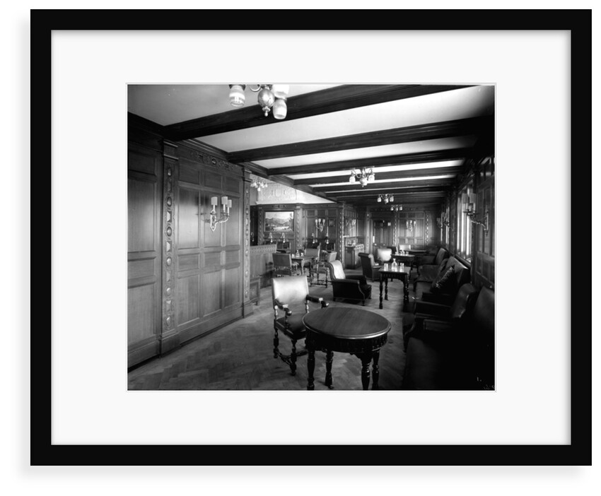 First Class Smoking Room on the 'Orduna' (1914) by Bedford Lemere & Co.