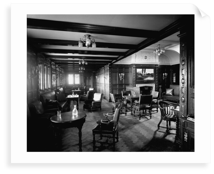 First Class Smoking Room on the 'Orduna' (1914) by Bedford Lemere & Co.