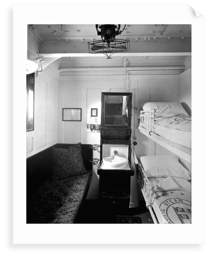 Second Class stateroom on the 'Orduna' (1914) by Bedford Lemere & Co.