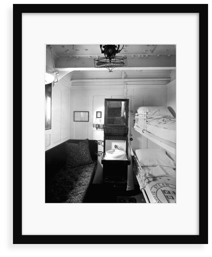 Second Class stateroom on the 'Orduna' (1914) by Bedford Lemere & Co.