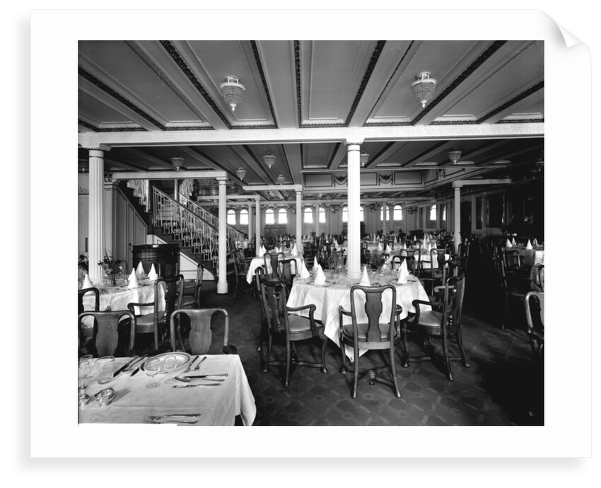 First Class Dining Saloon on the 'Orduna' (1914) by Bedford Lemere & Co.