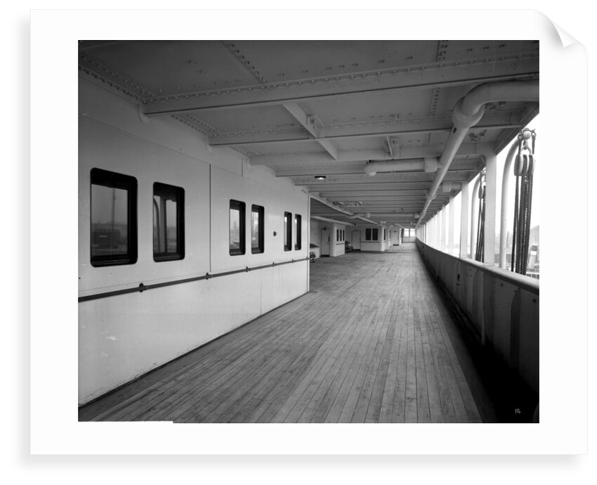 First Class Promenade on the 'Orduna' (1914) by Bedford Lemere & Co.