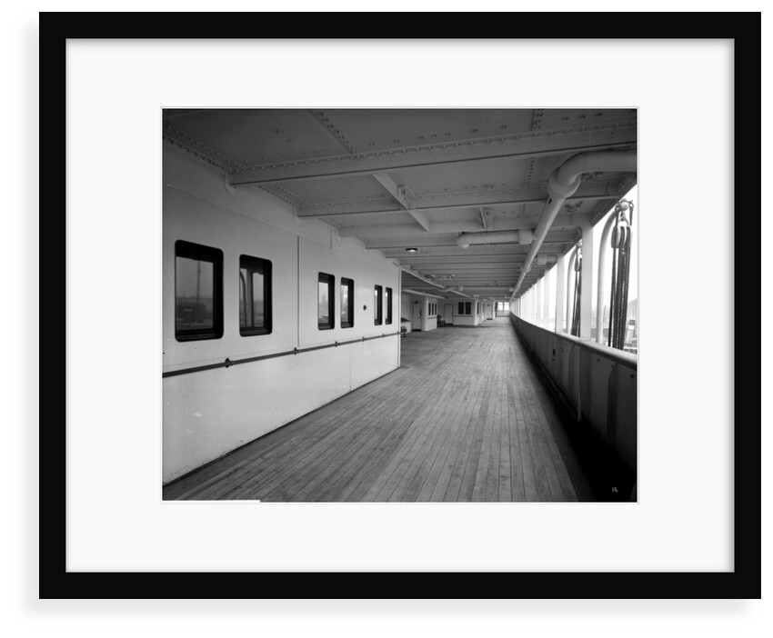 First Class Promenade on the 'Orduna' (1914) by Bedford Lemere & Co.