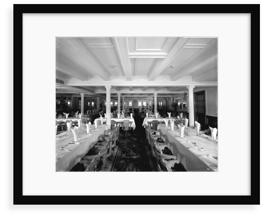 Second Class Dining Saloon on the 'Orduna' (1914) by Bedford Lemere & Co.