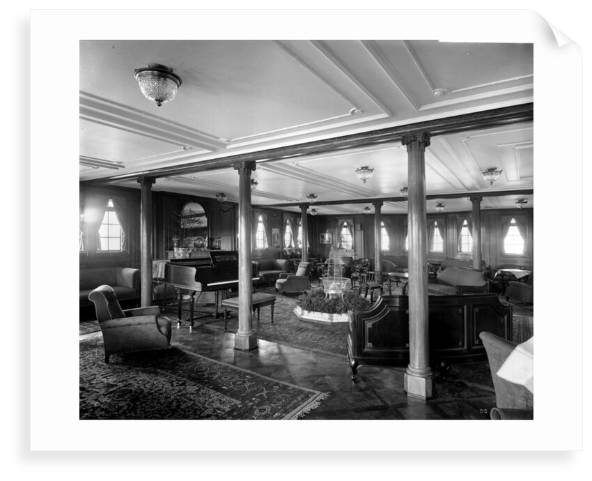 First Class Lounge on the 'Orduna' (1914) by Bedford Lemere & Co.
