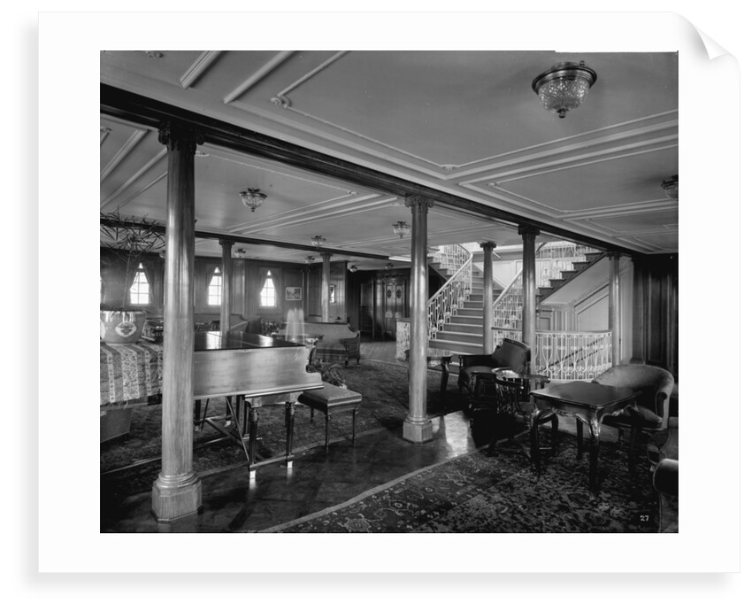First Class Lounge on the 'Orduna' (1914) by Bedford Lemere & Co.