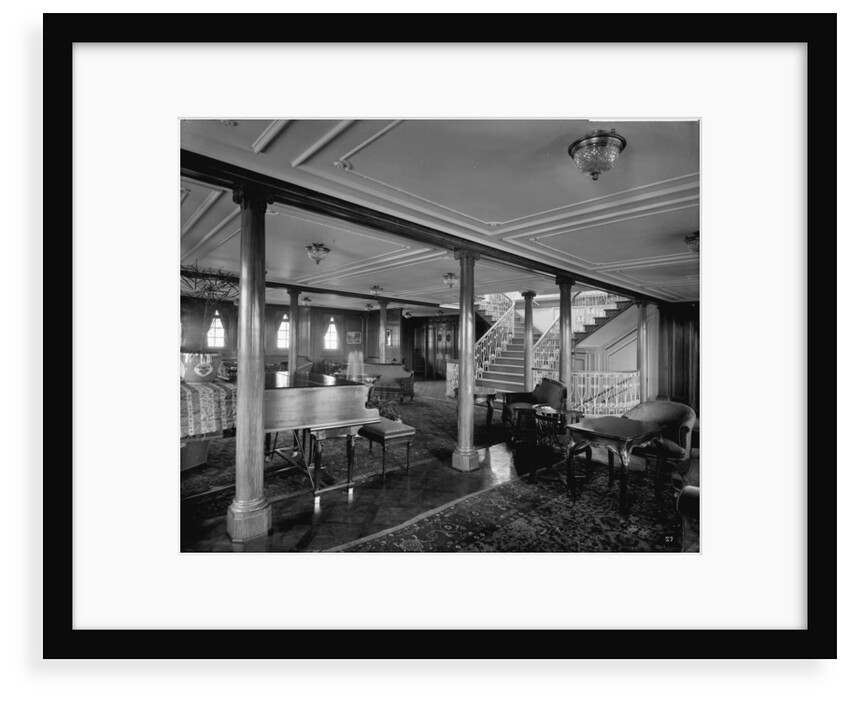 First Class Lounge on the 'Orduna' (1914) by Bedford Lemere & Co.