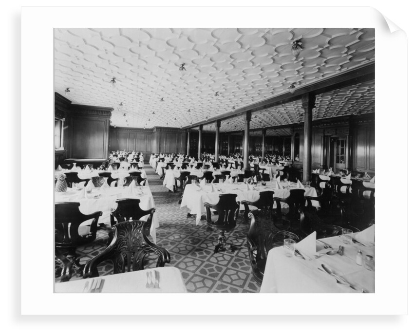 Second Class Dining Saloon on the 'Olympic' (1911) by Bedford Lemere & Co.