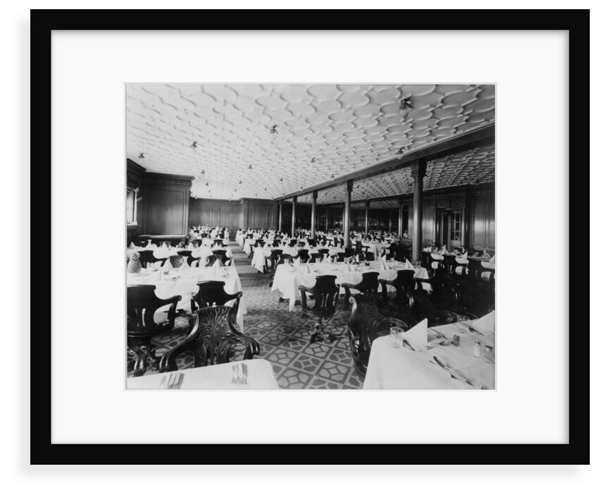 Second Class Dining Saloon on the 'Olympic' (1911) by Bedford Lemere & Co.