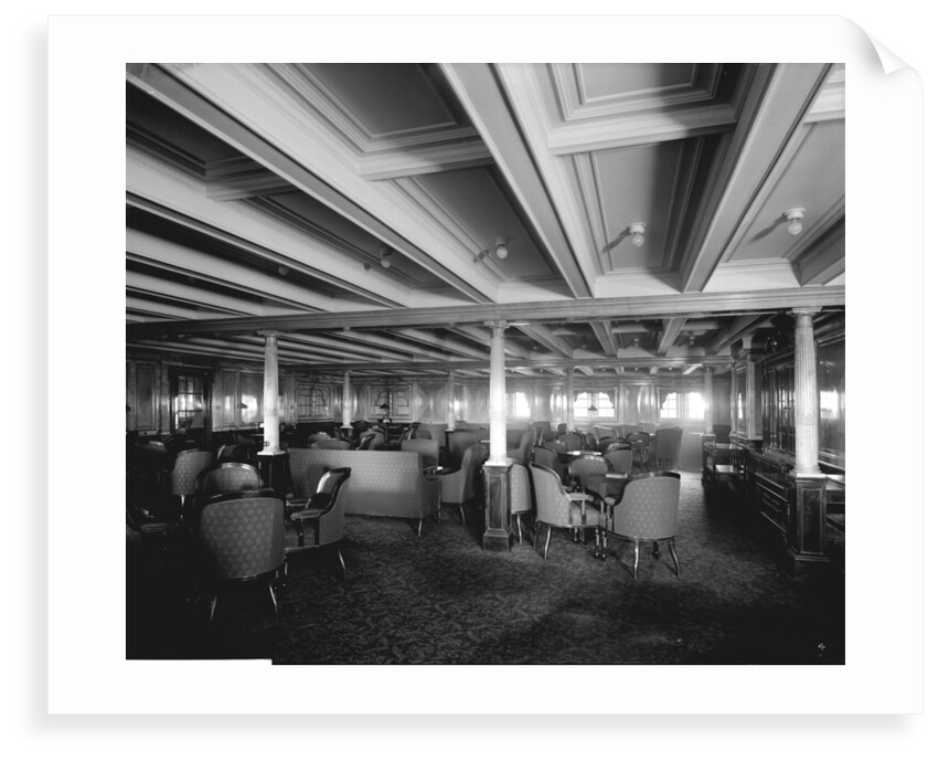Second Class Library on the 'Olympic' (1911) by Bedford Lemere & Co.