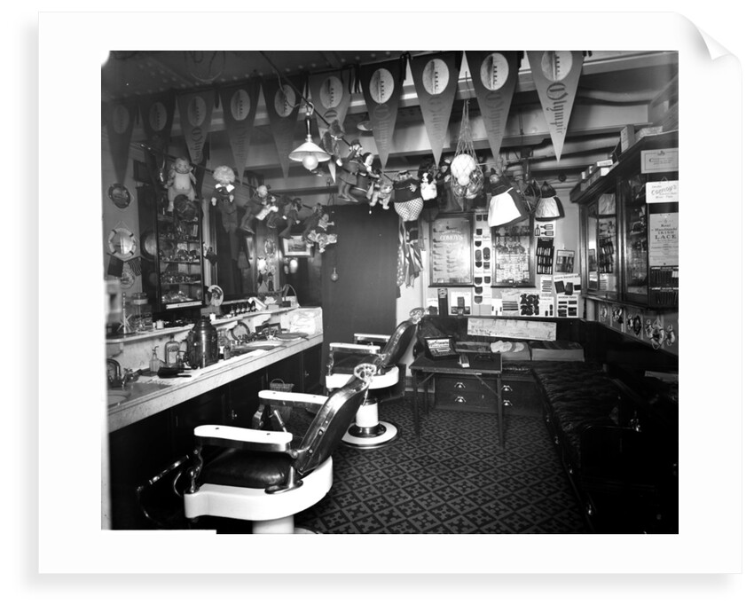 Second Class Barber's Shop on the 'Olympic' (1911) by Bedford Lemere & Co.