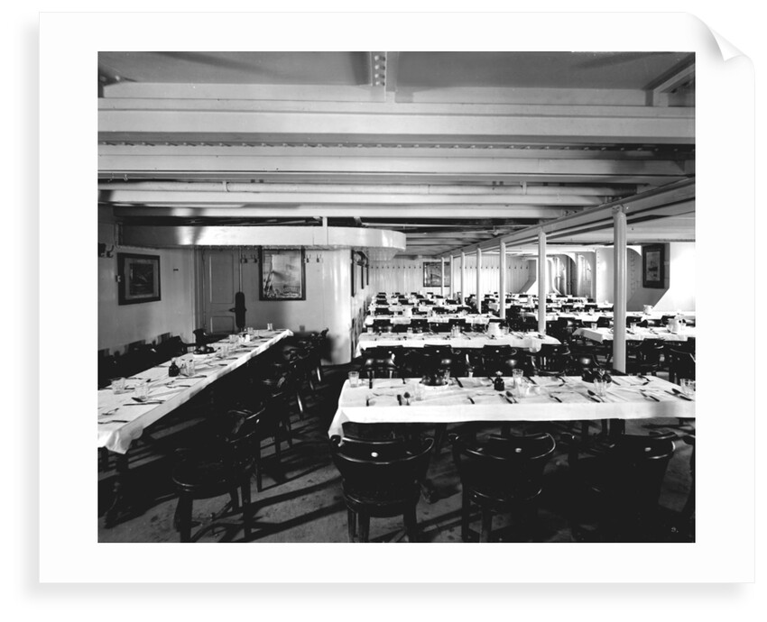 Third Class Dining Saloon on the 'Olympic' (1911) by Bedford Lemere & Co.
