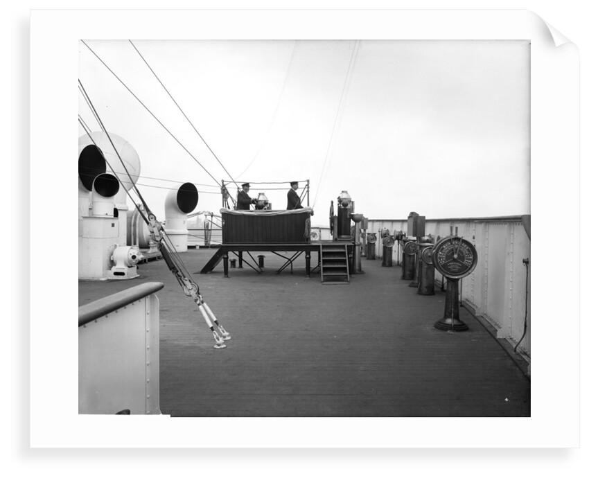 Flying Bridge on the 'Aquitania' (1914) by Bedford Lemere & Co.