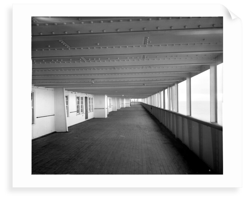 First Class Promenade on the 'Aquitania' (1914) by Bedford Lemere & Co.
