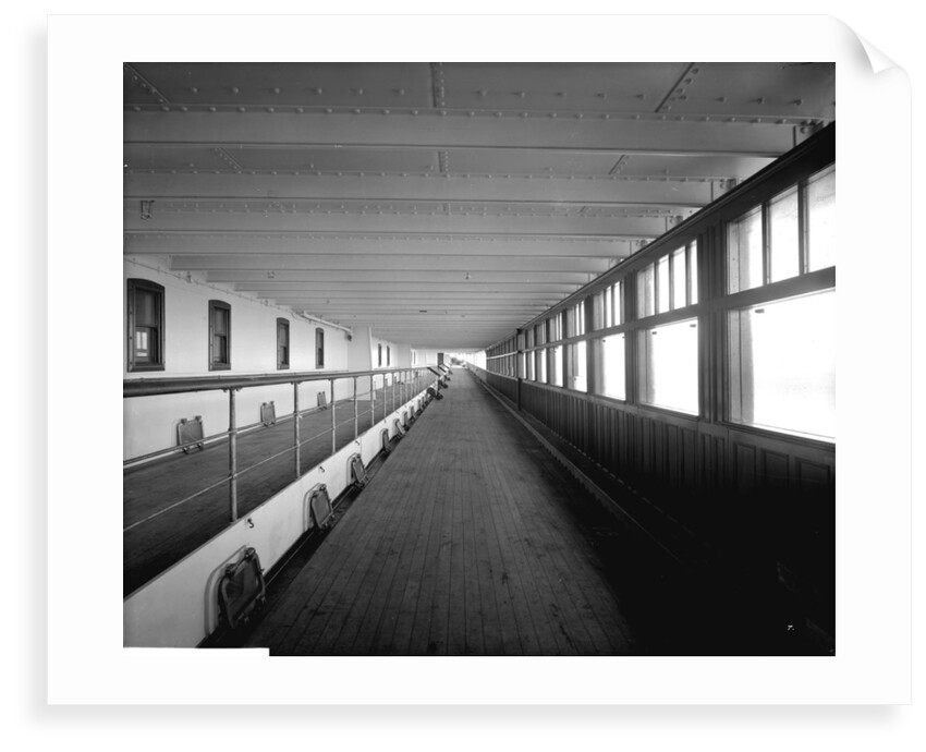 First Class Promenade on the 'Aquitania' (1914) by Bedford Lemere & Co.