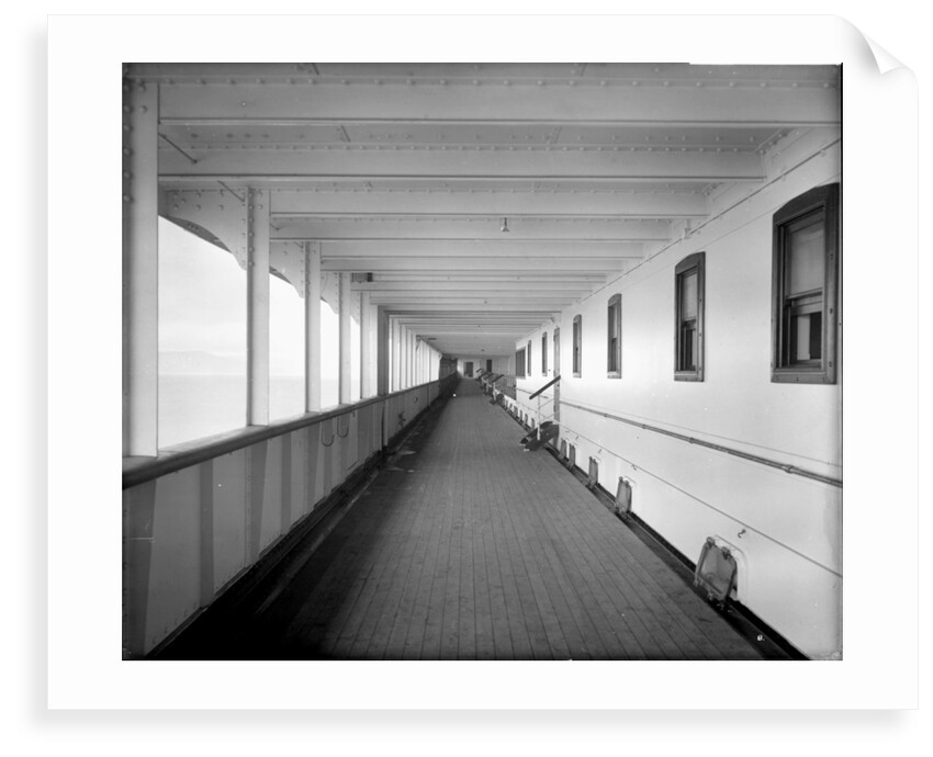 First Class Promenade on the 'Aquitania' (1914) by Bedford Lemere & Co.