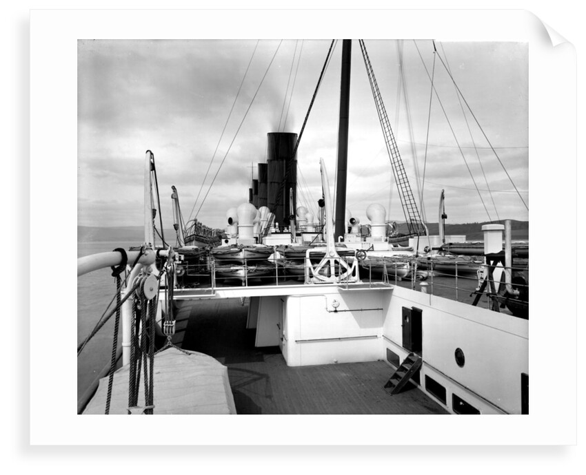 View from the Docking Bridge on the 'Aquitania' (1914) by Bedford Lemere & Co.