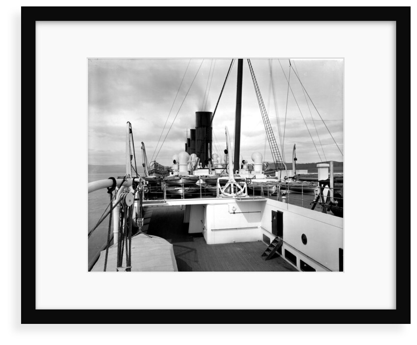 View from the Docking Bridge on the 'Aquitania' (1914) by Bedford Lemere & Co.