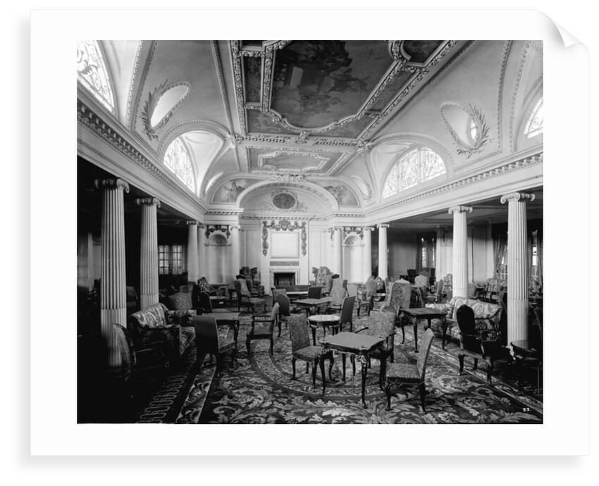 First Class Lounge on the 'Aquitania' (1914) by Bedford Lemere & Co.