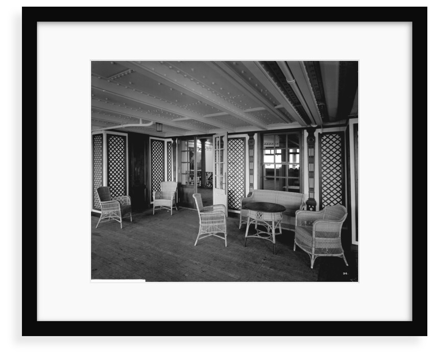 First Class Garden Lounge on the 'Aquitania' (1914) by Bedford Lemere & Co.