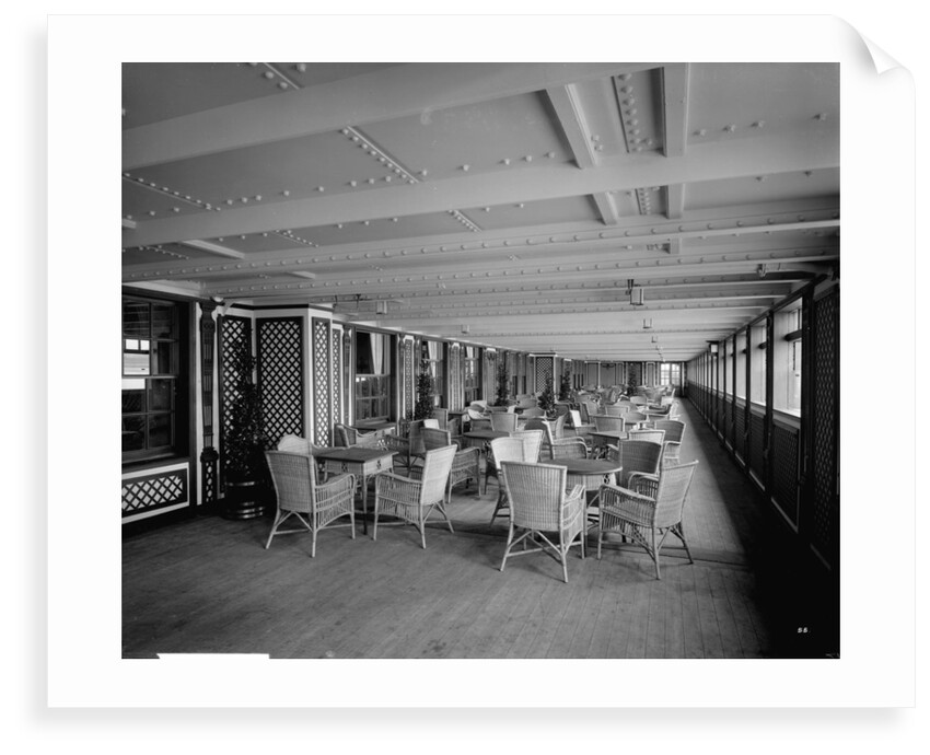 First Class Garden Lounge on the 'Aquitania' (1914) by Bedford Lemere & Co.