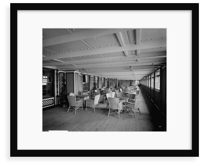 First Class Garden Lounge on the 'Aquitania' (1914) by Bedford Lemere & Co.