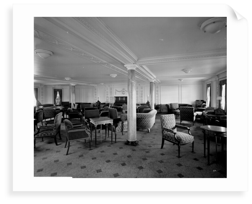 Second Class Lounge on the 'Aquitania' (1914) by Bedford Lemere & Co.