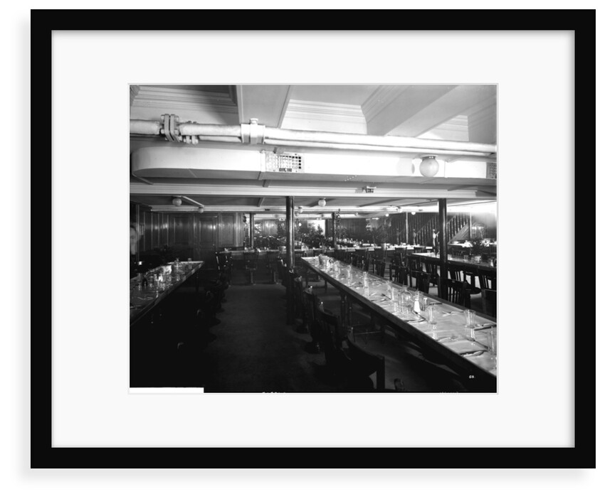 Third Class Dining Saloon on the 'Aquitania' (1914) by Bedford Lemere & Co.