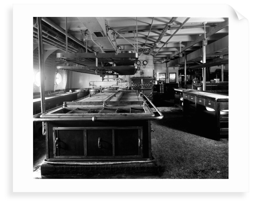 First Class Galley on the 'Aquitania' (1914) by Bedford Lemere & Co.