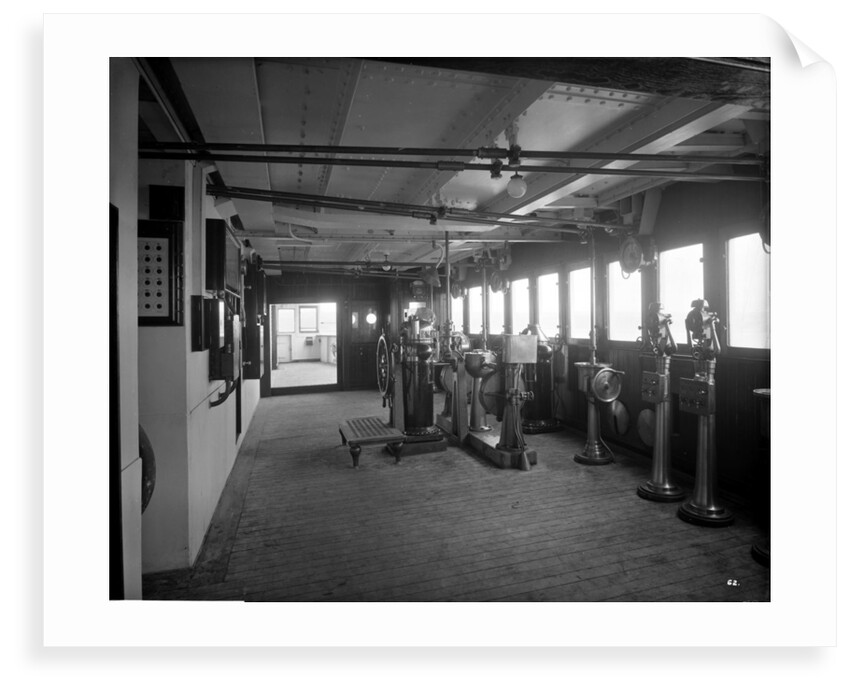 Wheelhouse on the 'Aquitania' (1914) by Bedford Lemere & Co.