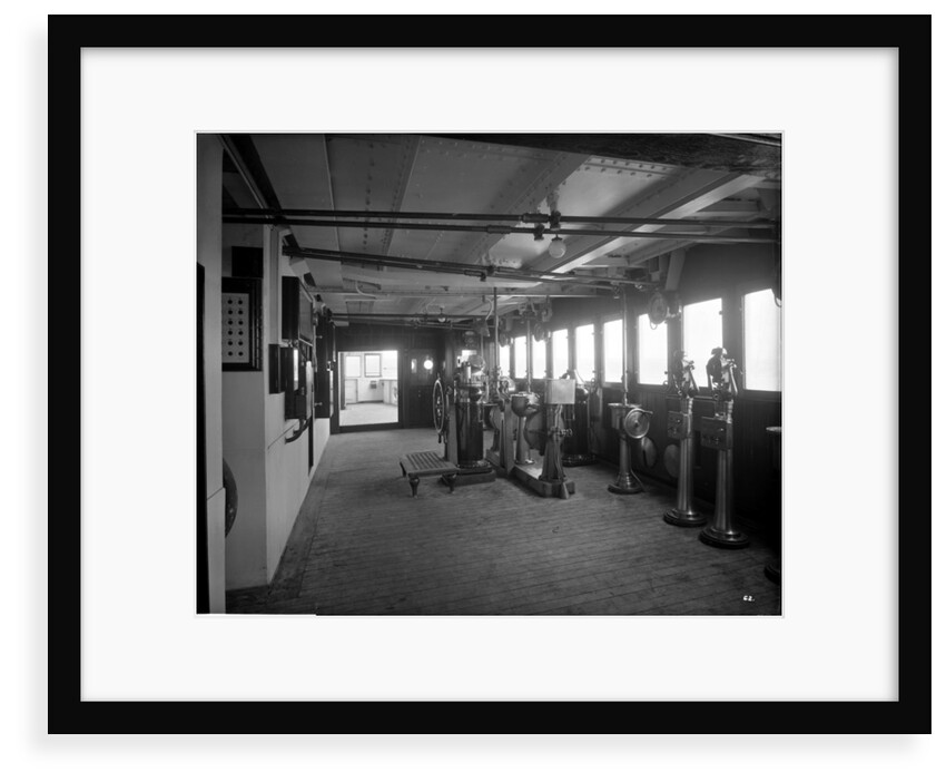 Wheelhouse on the 'Aquitania' (1914) by Bedford Lemere & Co.