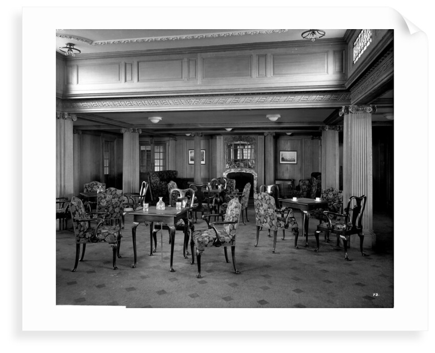 Second Class Smoking Room on the 'Aquitania' (1914) by Bedford Lemere & Co.