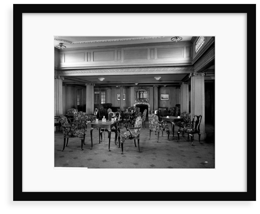 Second Class Smoking Room on the 'Aquitania' (1914) by Bedford Lemere & Co.