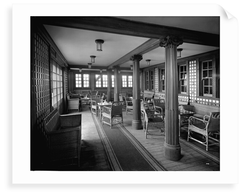 Second Class Verandah Cafe on the 'Aquitania' (1914) by Bedford Lemere & Co.