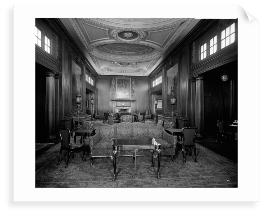 First Class Smoking Room on the 'Aquitania' (1914) by Bedford Lemere & Co.