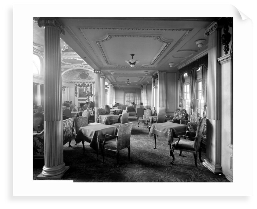 First Class Lounge on the 'Aquitania' (1914) by Bedford Lemere & Co.