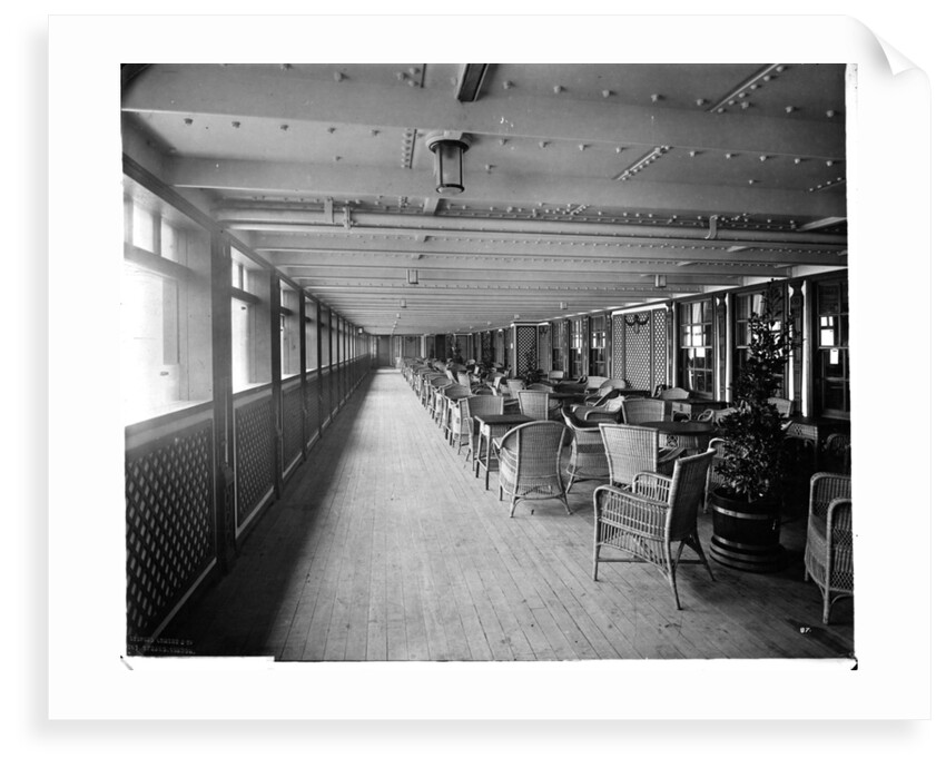 First Class Garden Lounge on the 'Aquitania' (1914) by Bedford Lemere & Co.
