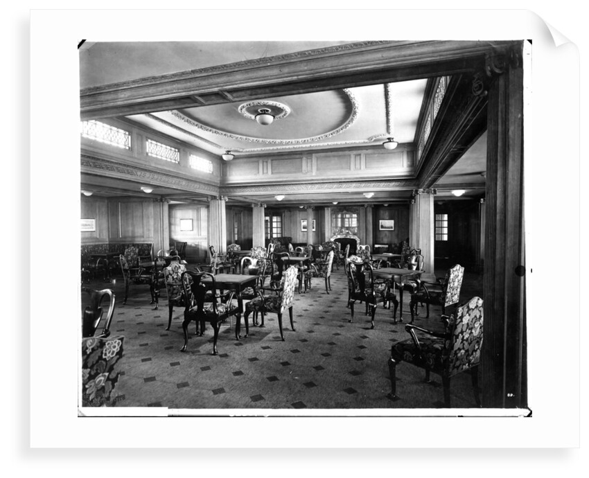 Second Class Smoking Room on the 'Aquitania' (1914) by Bedford Lemere & Co.