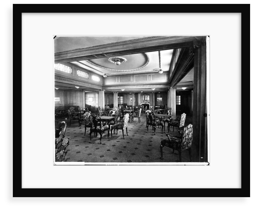 Second Class Smoking Room on the 'Aquitania' (1914) by Bedford Lemere & Co.