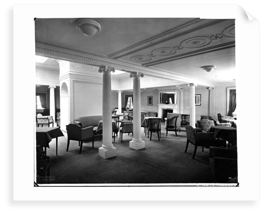 Second Class Drawing Room on the 'Aquitania' (1914) by Bedford Lemere & Co.