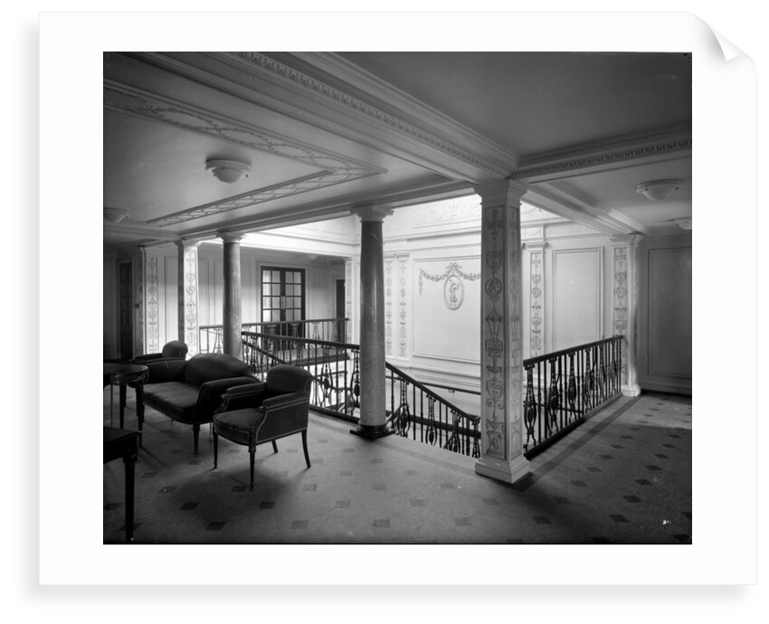 Second Class Lounge on the 'Aquitania' (1914) by Bedford Lemere & Co.