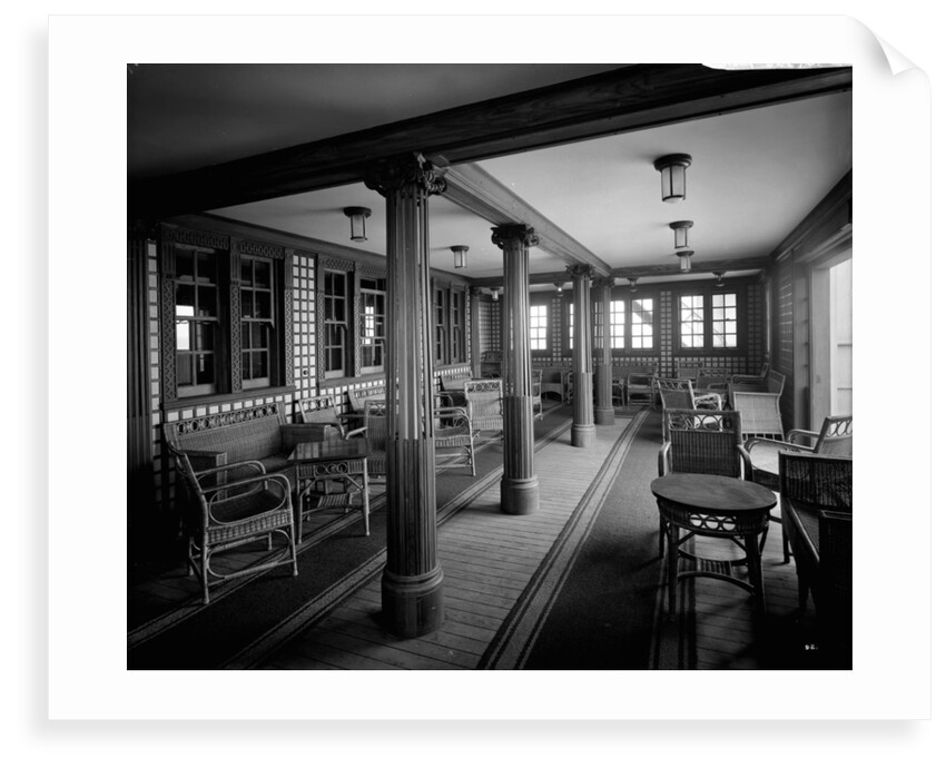 Second Class Verandah Cafe on the 'Aquitania' (1914) by Bedford Lemere & Co.