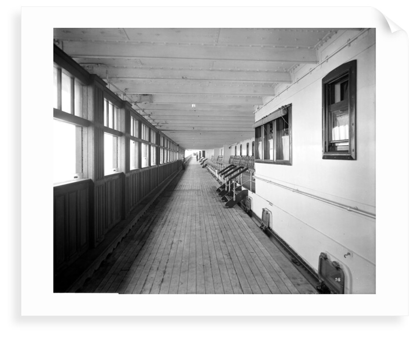 First Class Promenade on the 'Aquitania' (1914) by Bedford Lemere & Co.