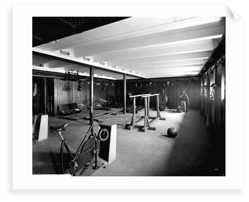 First Class Gymnasium on the 'Aquitania' (1914) by Bedford Lemere & Co.